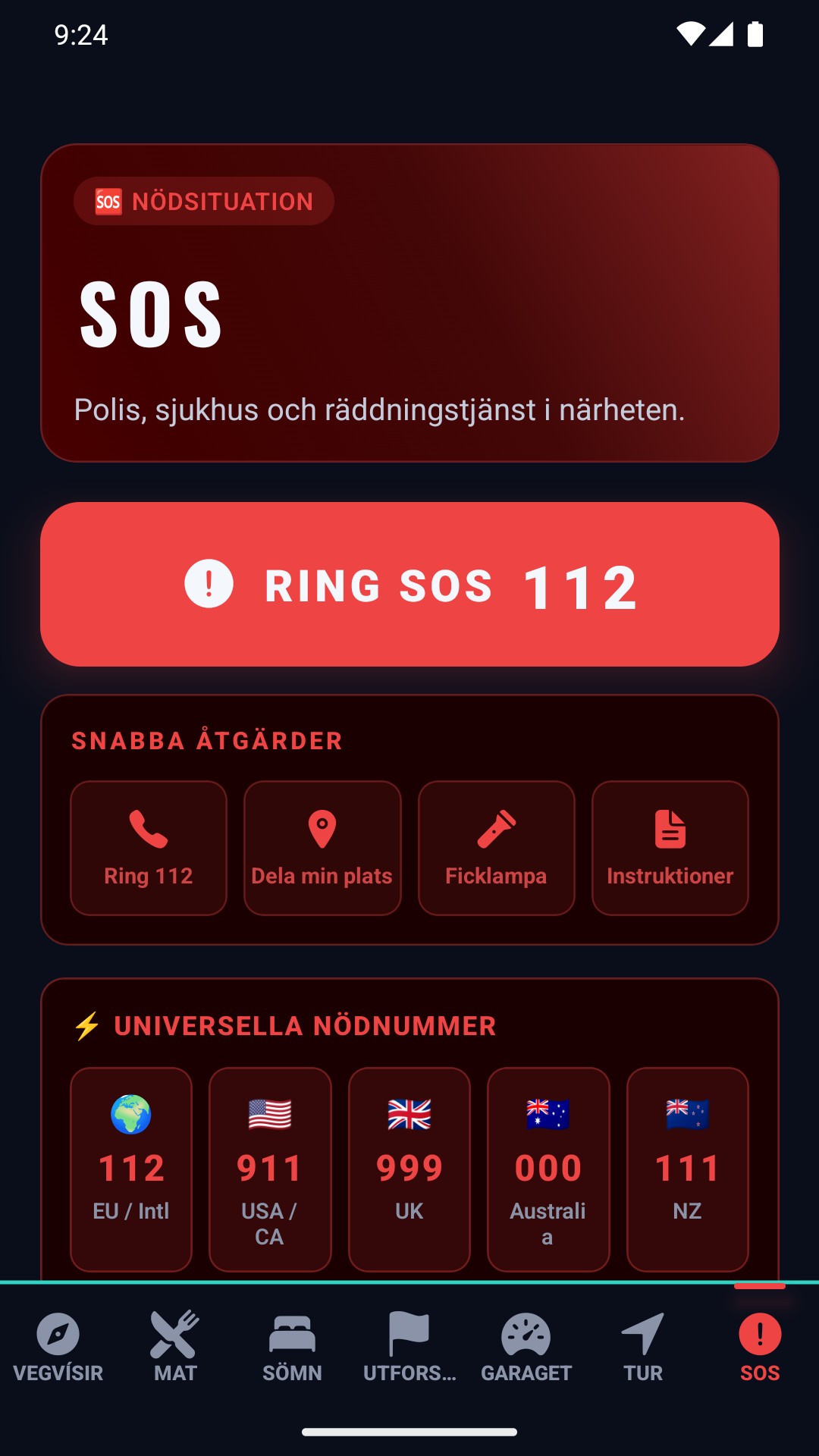 SOS-nödskärm